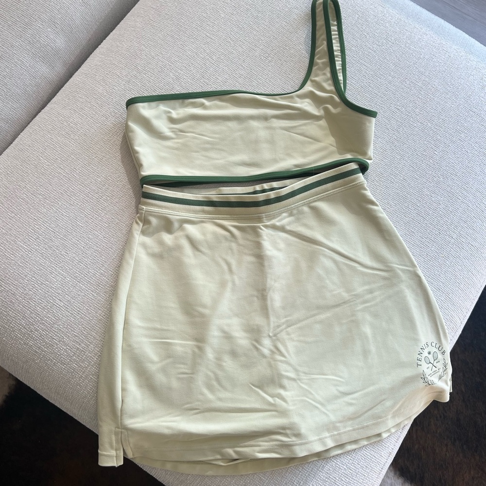 We Wore What tennis skirt and bra top! Size small